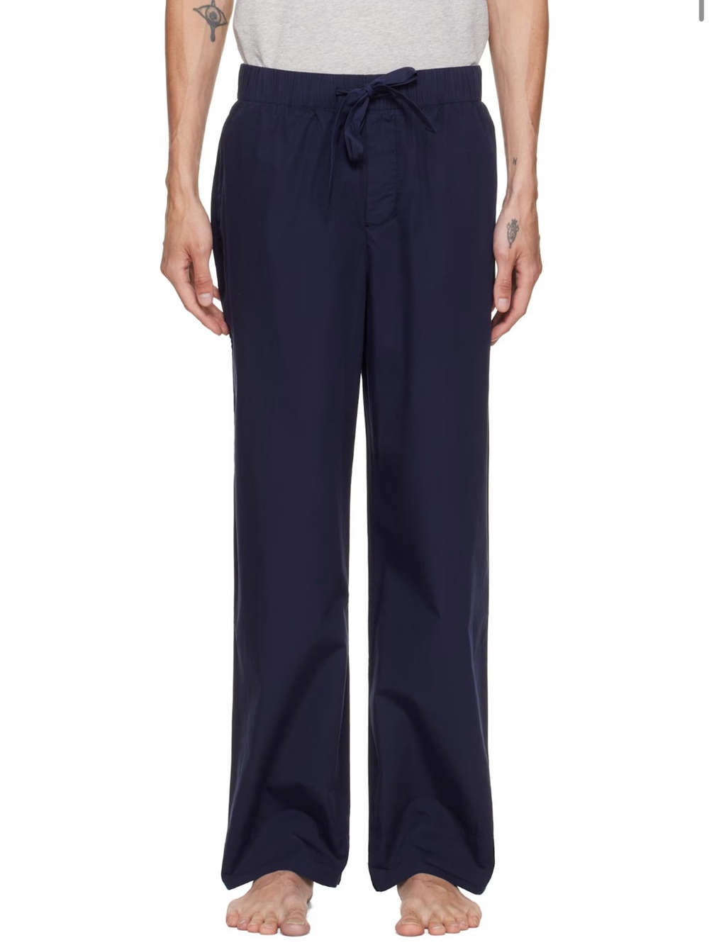 TEKLA Navy Elastic Waist Pull-On Pants